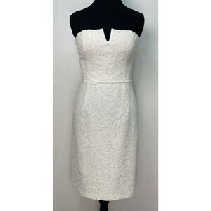 Donna Morgan Collection White Strapless Lace Sweetheart Mini Dress Size 6